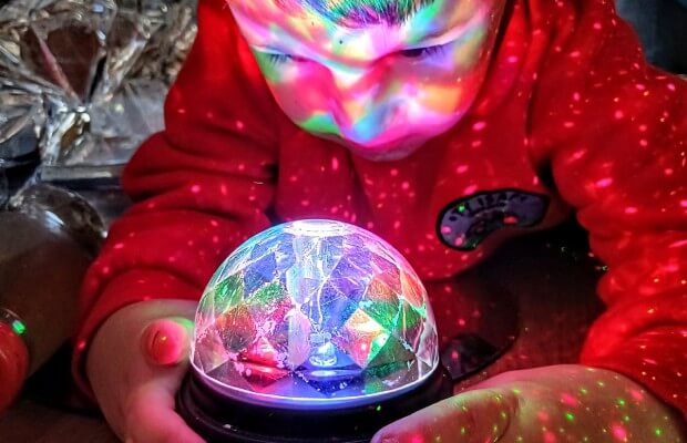 Child looking at light
