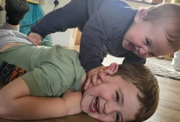Siblings at play small
